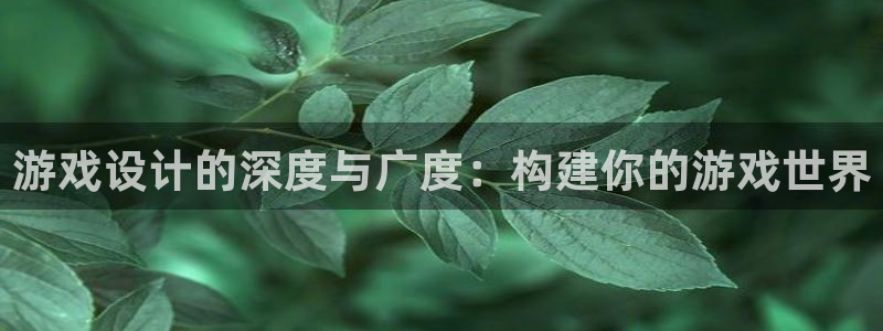 沐鸣娱乐2官网网址：游戏设计的深度与广度：构建你的游戏世界